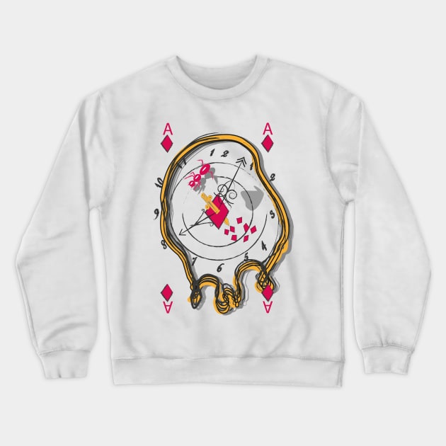 Playing Card Ace of Diamonds Crewneck Sweatshirt by CatCoconut-Art